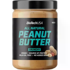 All Natural Peanut Butter 400g, BioTechUSA - Crunchy