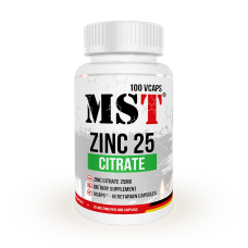 Zinc Citrate 25mg 100 Caps, MST - Caps