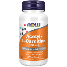 Acetyl L-Carnitine 500mg 50 Veg Caps, NOW Foods - caps