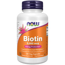 Biotin 5000mcg 120 Caps, NOW Foods - caps