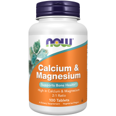 Calcium Magnesium 100 Tabs, NOW Foods - tab