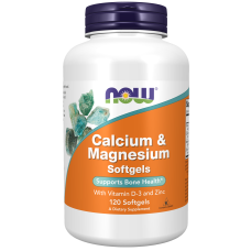 Calcium & Magnesium with Vitamin D-3 and Zinc 120 Sofgels, NOW Foods - Softgels