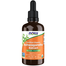 Certified Organic Ashwagandha Extract 59ml, NOW Foods - Unflavored