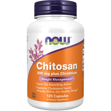 Chitosan 500mg plus Chromium 120 Veg Caps, NOW Foods - Caps