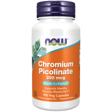 Chromium Picolinate 200mcg 100 Veg Caps, NOW Foods - Veg Caps