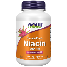 Flush Free Niacin 250mg 180 Veg Caps, NOW Foods - Veg Caps