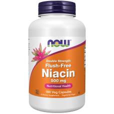 Flush Free Niacin 500mg 180 Veg Caps, NOW Foods - Veg Caps