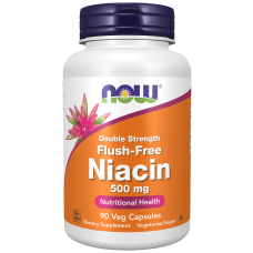 Flush Free Niacin 500mg 90 Veg Caps, NOW Foods - Veg Caps