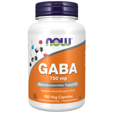 GABA 750mg 100 Caps, NOW Foods - caps