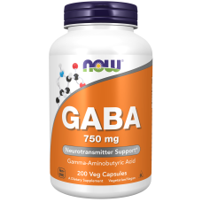 GABA 750mg 200 Caps, NOW Foods - Caps