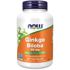 Ginkgo Biloba 60mg 240 Veg Caps, NOW Foods - Veg Caps
