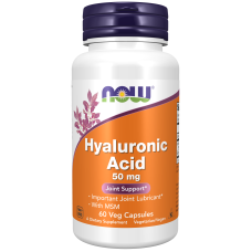 Hyaluronic Acid 50mg 60 Caps, NOW Foods - caps