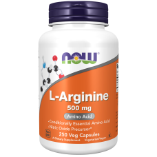 L-Arginine 500mg 250 Caps, NOW Foods - Caps