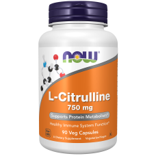 L-Citrulline 750mg 90 Veg Caps, NOW Foods - Veg Caps