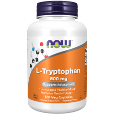 L-Tryptophan 500mg 120 Veg Caps, NOW Foods - Veg caps