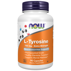 L-Tyrosine 750mg 90 Caps, NOW Foods - Caps