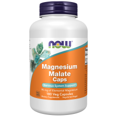 Magnesium Malate 840mg 180 Veg Caps, NOW Foods - Caps