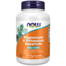 Magnesium & Potassium Aspartate 120 Veg Caps, NOW Foods - Caps