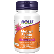 Methyl Folate 1000mcg 90 Tabs, NOW Foods - Tabs