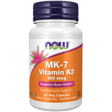 MK-7 Vitamin K-2 100mcg 60 Veg Caps, NOW Foods - Caps