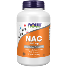 NAC 600mg 250 Caps, NOW Foods - Veg Caps
