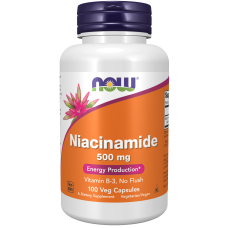 Niacinamide 500mg 100 Veg Caps, NOW Foods - veg caps