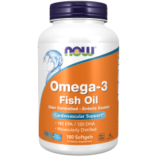 Omega 3 180 Enteric Softgels, NOW Foods - Softgels