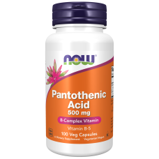 Pantothenic Acid 500mg 100 Veg Caps, NOW Foods - Caps