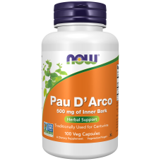 Pau D'Arco 500mg 100 Veg Caps, NOW Foods - caps