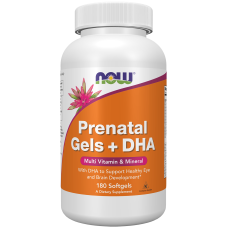 Prenatal Gels + DHA 180 Softgels, NOW Foods - Softgels