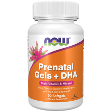 Prenatal Gels + DHA 90 Softgels, NOW Foods - Softgels