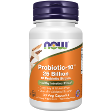 Probiotic-10 25 Billion 30 Veg Caps, NOW Foods - Veg Caps