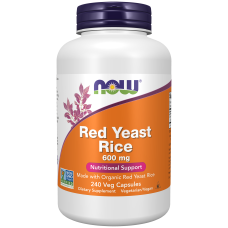Red Yeast Rice 600mg 240 Veg Caps, NOW Foods - Veg Caps
