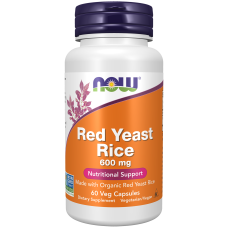 Red Yeast Rice 600mg 60 Caps, NOW Foods - Veg Caps