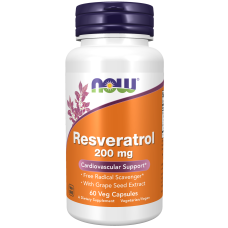 Resveratrol 200mg 60 Veg Caps, NOW Foods - Veg Caps