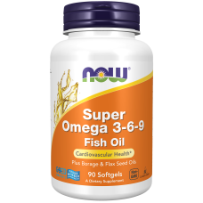 Super Omega 3-6-9 1200mg 90 Softgels, NOW Foods - Softgels
