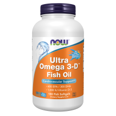 Ultra Omega 3-D 180 Fish Softgels, NOW Foods - Fish Softgels