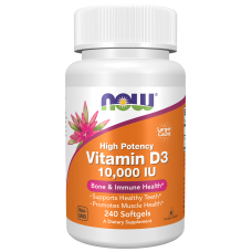 Vitamin D-3 10000iu 240 Softgels, NOW Foods - Softgels
