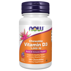 Vitamin D-3 1000iu 180 Chewables, NOW Foods - Fruit