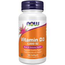 Vitamin D-3 1000iu 180 Softgels, NOW Foods - Softgels