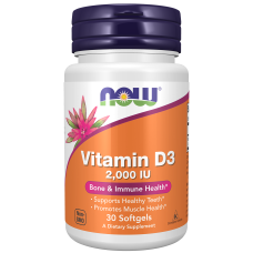 Vitamin D-3 2000iu 30 Softgels, NOW Foods - sofgels