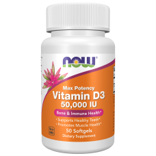 Vitamin D-3 50000iu 50 Softgels, NOW Foods - Softgels
