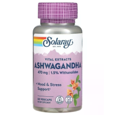 Ashwagandha 470mg 60 Veg Caps, Solaray - Veg Caps