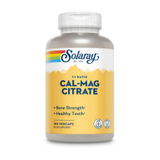 Cal-Mag Citrate 180 Veg Caps, Solaray - Veg Caps
