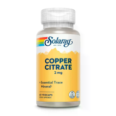 Copper Citrate 2mg 60 Veg Caps, Solaray - Caps