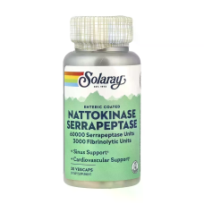 Enteric Coated Nattokinase Serrapeptase 30 Veg Caps, Solaray - Veg Caps