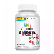 Kids Vitamin & Minerals 60 Chewables, Solaray - Black Cherry