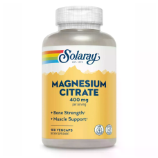 Magnesium Citrate 400mg 180 Veg Caps, Solaray - Caps