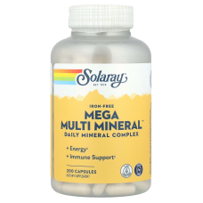 Mega Multi Mineral Iron Free 200 Caps, Solaray - Caps