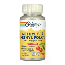 Methyl B-12 Methyl Folate 2000mcg 60 Lozenges, Solaray - Lozenges